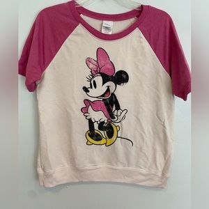 Disney Minnie Mouse Shirt Vintage Style MM Women’s Size Medium Pink
